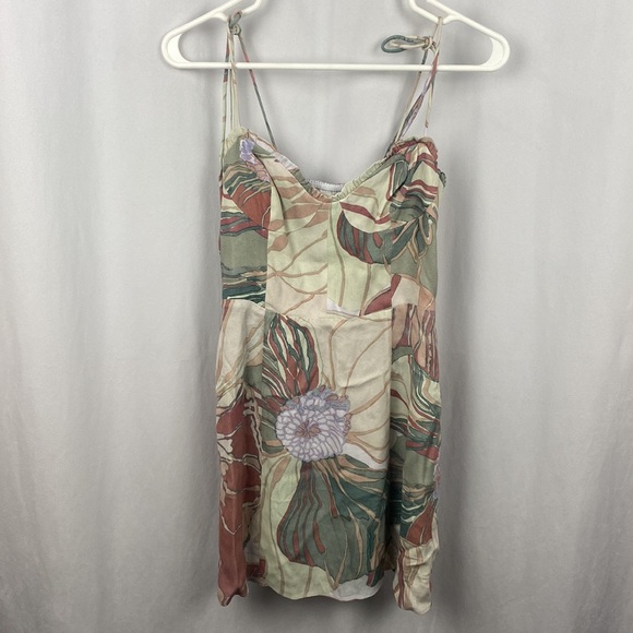 Wilfred Fable Dress Floral Bustier Mini Dress Frzn Gry/Pastel Sg Grn NWT - Sz 4 - Picture 6 of 16